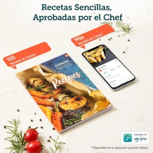 Viene con mucha variedad de recetas la Freidora sin Aceite Cosori 5.5 litros