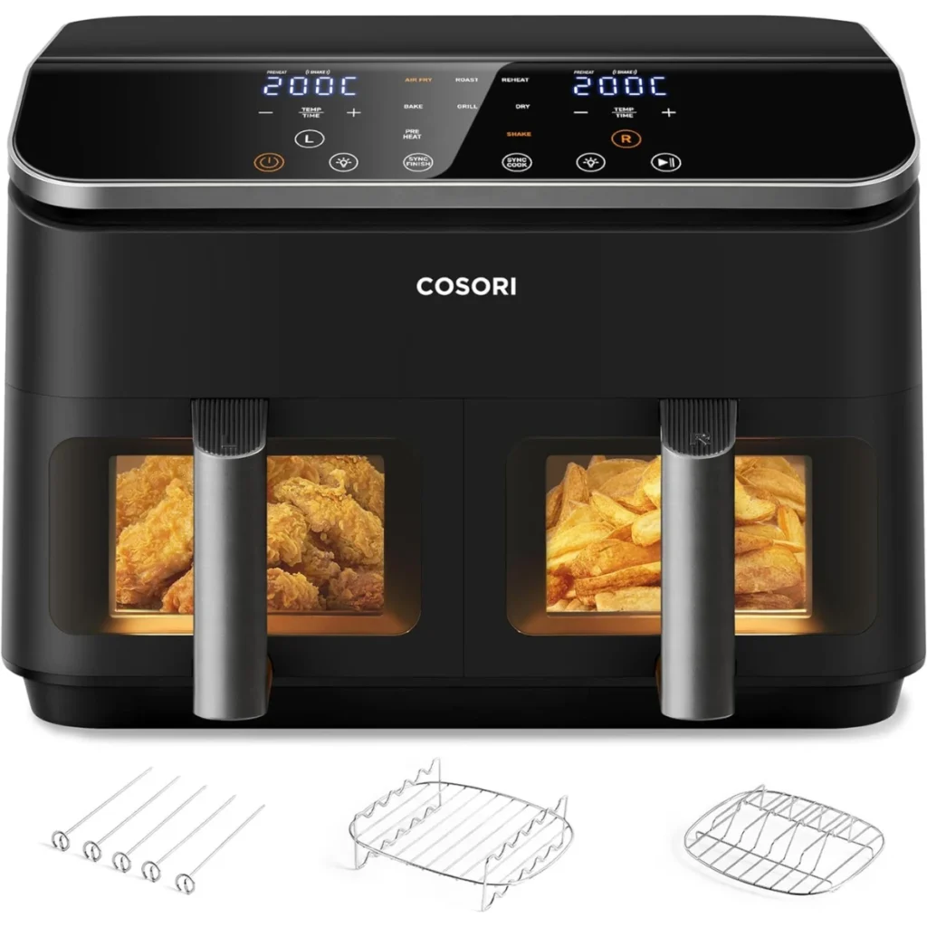 Cosori-8.5l-Doble, con ventana de visualización y gran capacidad